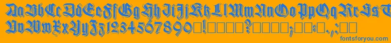 Killigs Font – Blue Fonts on Orange Background