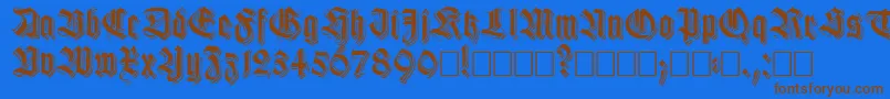 Saiba mais sobre a fonte Killigs Fonte Killigs – fontes marrons em um fundo azul