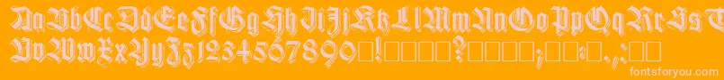 Killigs-Schriftart – Rosa Schriften auf orangefarbenem Hintergrund