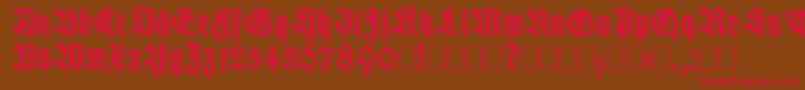 Killigs-fontti – punaiset fontit ruskealla taustalla