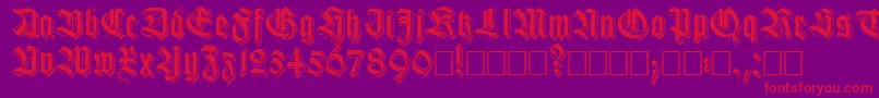 フォントKilligs – 紫の背景に赤い文字