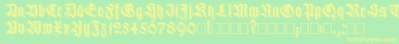 Killigs-fontti – keltaiset fontit vihreällä taustalla