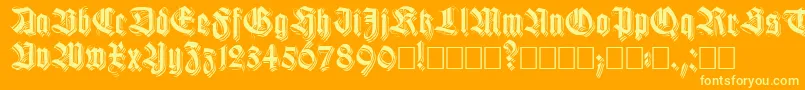 Killigs-fontti – keltaiset fontit oranssilla taustalla