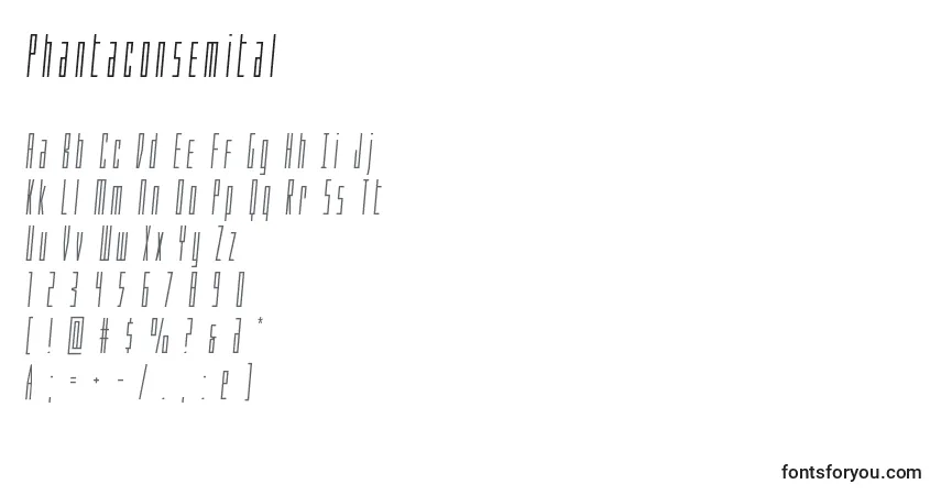 Phantaconsemital Font – alphabet, numbers, special characters