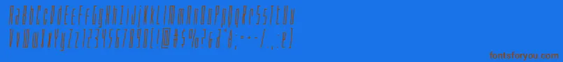 フォントPhantaconsemital – 茶色の文字が青い背景にあります。