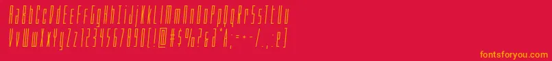 フォントPhantaconsemital – 赤い背景にオレンジの文字