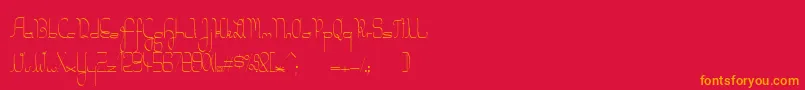 SalkinElegant Font – Orange Fonts on Red Background