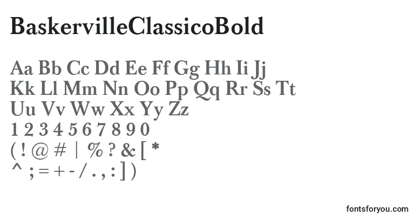 Schriftart BaskervilleClassicoBold – Alphabet, Zahlen, spezielle Symbole