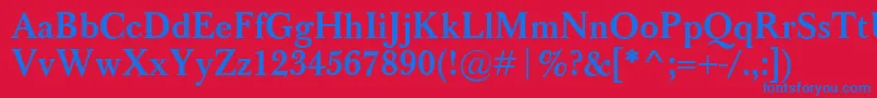 BaskervilleClassicoBold Font – Blue Fonts on Red Background