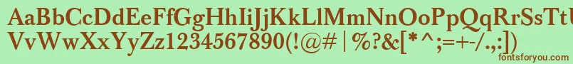 BaskervilleClassicoBold Font – Brown Fonts on Green Background