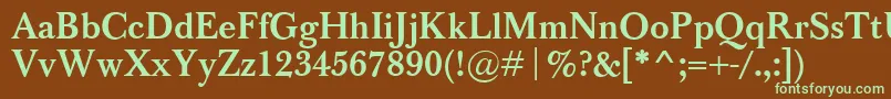 BaskervilleClassicoBold Font – Green Fonts on Brown Background