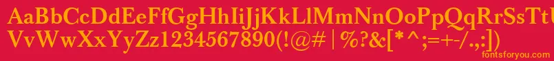 BaskervilleClassicoBold Font – Orange Fonts on Red Background