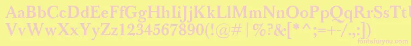 BaskervilleClassicoBold Font – Pink Fonts on Yellow Background