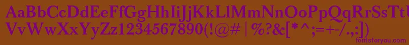 BaskervilleClassicoBold Font – Purple Fonts on Brown Background