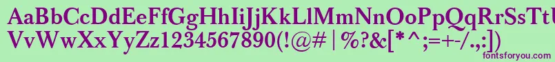 BaskervilleClassicoBold Font – Purple Fonts on Green Background