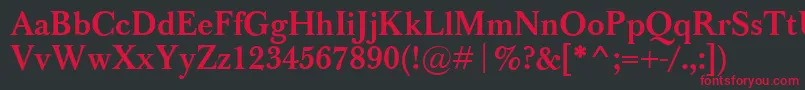 BaskervilleClassicoBold Font – Red Fonts on Black Background