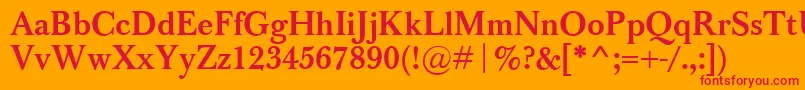 BaskervilleClassicoBold Font – Red Fonts on Orange Background