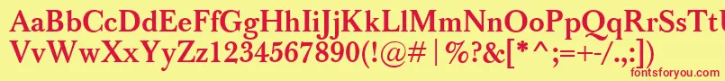 BaskervilleClassicoBold Font – Red Fonts on Yellow Background