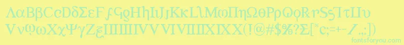 Achilles3 Font – Green Fonts on Yellow Background