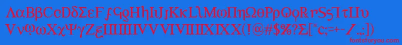 Achilles3 Font – Red Fonts on Blue Background