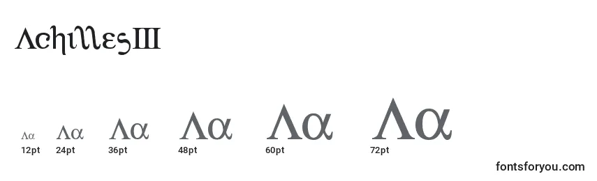 Размеры шрифта Achilles3