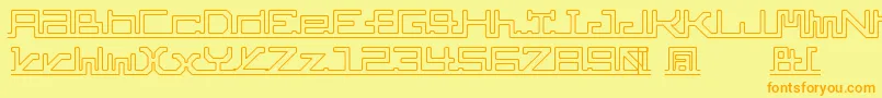 AbcPipe-Schriftart – Orangefarbene Schriften auf gelbem Hintergrund