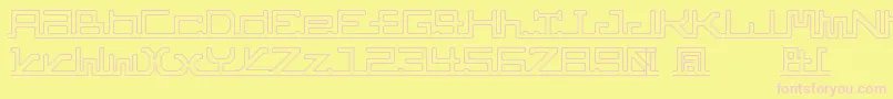 AbcPipe-Schriftart – Rosa Schriften auf gelbem Hintergrund