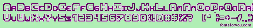 Шрифт PixLite – фиолетовые шрифты на зелёном фоне