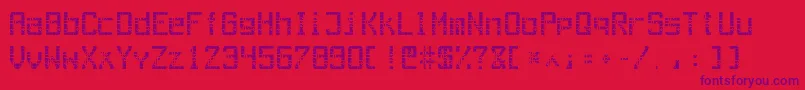Outaeg-Schriftart – Violette Schriften auf rotem Hintergrund