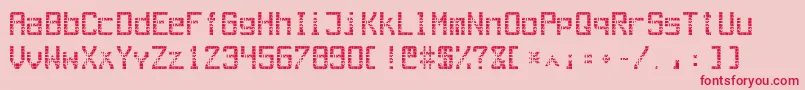 Outaeg-Schriftart – Rote Schriften auf rosa Hintergrund