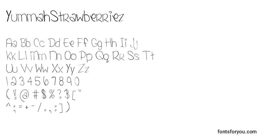 YummahStrawberriez Font – alphabet, numbers, special characters
