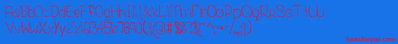 YummahStrawberriez Font – Red Fonts on Blue Background