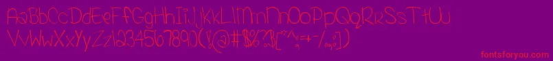 YummahStrawberriez-Schriftart – Rote Schriften auf violettem Hintergrund