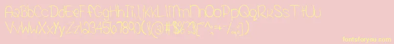 YummahStrawberriez-Schriftart – Gelbe Schriften auf rosa Hintergrund