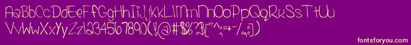 YummahStrawberriez Font – Yellow Fonts on Purple Background