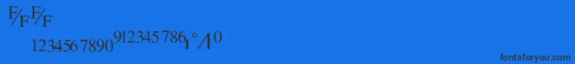 Tmsfraction.ENormal-Schriftart – Schwarze Schriften auf blauem Hintergrund