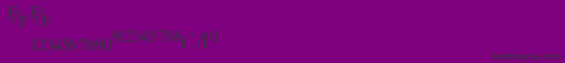 Weitere Informationen zur Tmsfraction.ENormal-Schriftart Tmsfraction.ENormal-Schriftart – Schwarze Schriften auf violettem Hintergrund