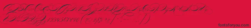 P22zanerfour-Schriftart – Schwarze Schriften auf rotem Hintergrund