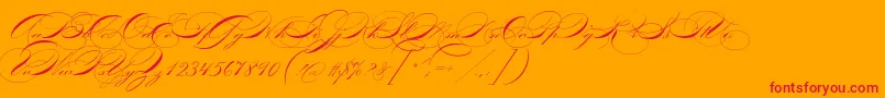 P22zanerfour-Schriftart – Rote Schriften auf orangefarbenem Hintergrund