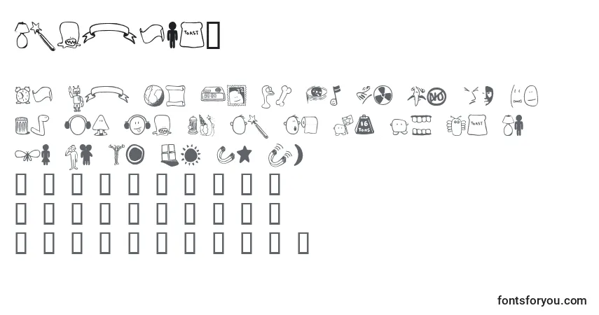 Czcionka Tombats3 – alfabet, cyfry, specjalne znaki