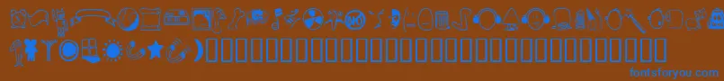 Tombats3 Font – Blue Fonts on Brown Background