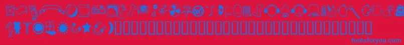Tombats3 Font – Blue Fonts on Red Background