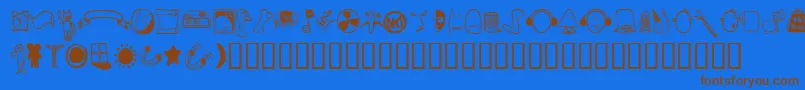 Tombats3 Font – Brown Fonts on Blue Background