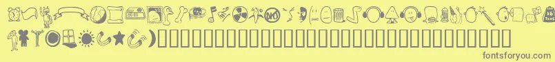 Tombats3 Font – Gray Fonts on Yellow Background