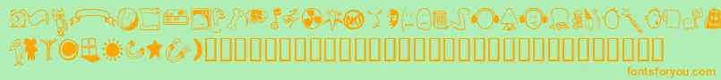 Tombats3 Font – Orange Fonts on Green Background