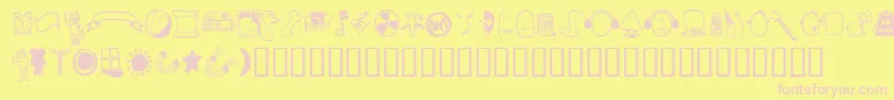 Tombats3 Font – Pink Fonts on Yellow Background