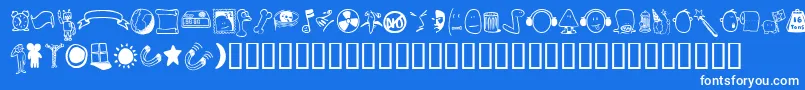 Tombats3 Font – White Fonts on Blue Background