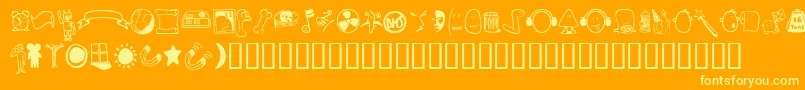 Tombats3 Font – Yellow Fonts on Orange Background