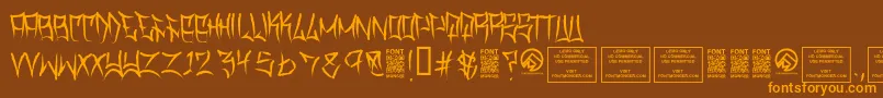 TraviscountyThin Font – Orange Fonts on Brown Background