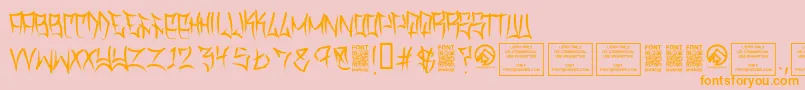 TraviscountyThin Font – Orange Fonts on Pink Background